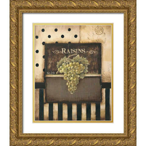 Raisins Gold Ornate Wood Framed Art Print with Double Matting by Poloson, Kimberly