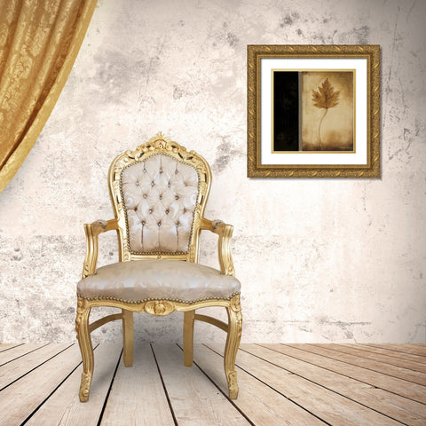 Maple Leaves I Gold Ornate Wood Framed Art Print with Double Matting by Poloson, Kimberly