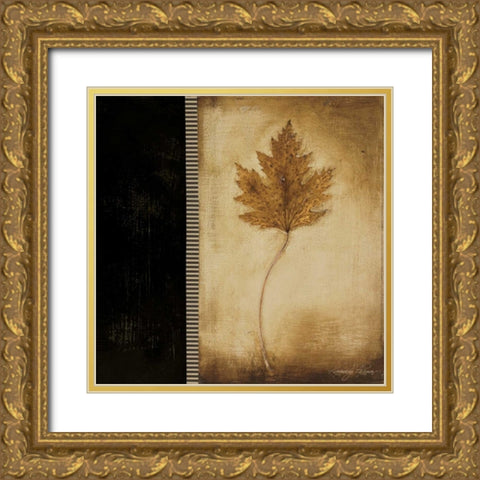 Maple Leaves I Gold Ornate Wood Framed Art Print with Double Matting by Poloson, Kimberly