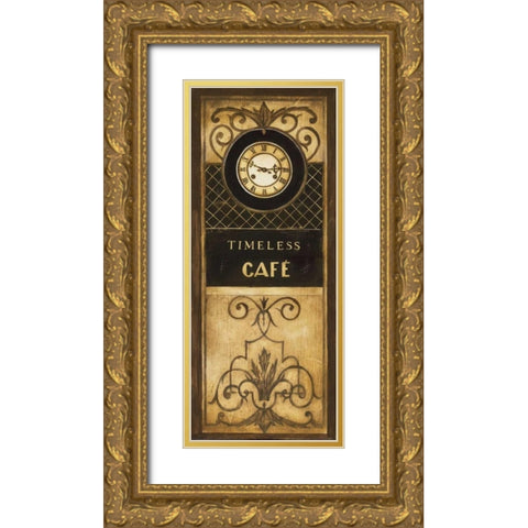 Timeless Cafe Gold Ornate Wood Framed Art Print with Double Matting by Poloson, Kimberly