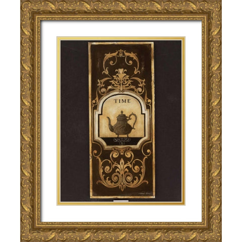 Tea Time II Gold Ornate Wood Framed Art Print with Double Matting by Poloson, Kimberly