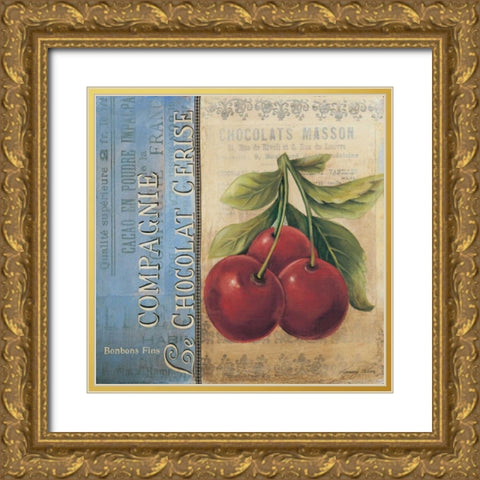 Cherries Gold Ornate Wood Framed Art Print with Double Matting by Poloson, Kimberly