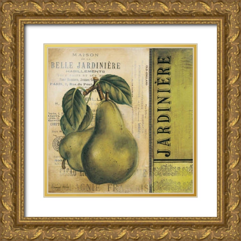 Pears Gold Ornate Wood Framed Art Print with Double Matting by Poloson, Kimberly