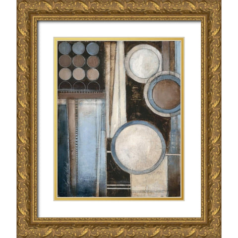 Blue Notes II Gold Ornate Wood Framed Art Print with Double Matting by Poloson, Kimberly