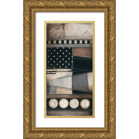 Fancy Letters I Gold Ornate Wood Framed Art Print with Double Matting by Poloson, Kimberly