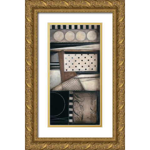 Fancy Letters II Gold Ornate Wood Framed Art Print with Double Matting by Poloson, Kimberly