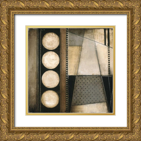 Fancy Square II Gold Ornate Wood Framed Art Print with Double Matting by Poloson, Kimberly