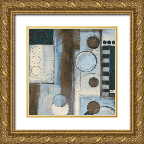 Rush Hour Blues Sq. I Gold Ornate Wood Framed Art Print with Double Matting by Poloson, Kimberly