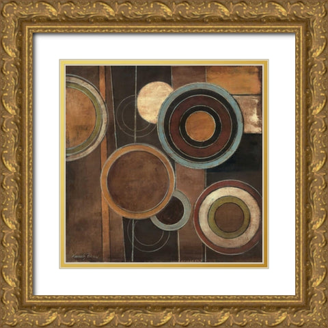 Abstract Circles II Gold Ornate Wood Framed Art Print with Double Matting by Poloson, Kimberly