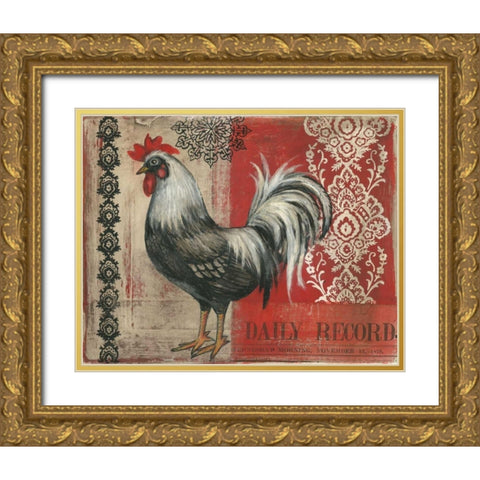 Daily Record II Gold Ornate Wood Framed Art Print with Double Matting by Poloson, Kimberly