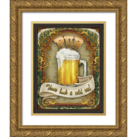 Neighborhood Pub Gold Ornate Wood Framed Art Print with Double Matting by Parisi, Ninette