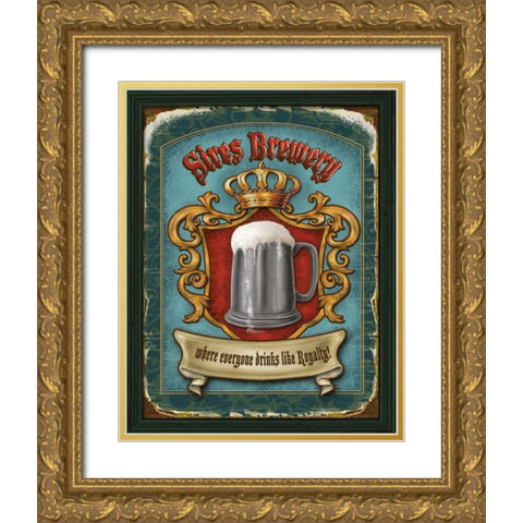 Sires Brewery Gold Ornate Wood Framed Art Print with Double Matting by Parisi, Ninette