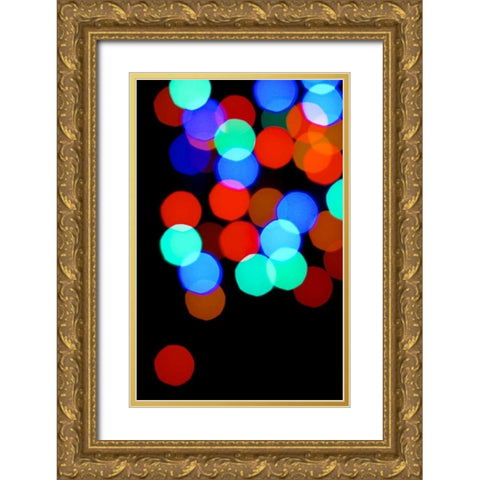 Bokeh Colors II Gold Ornate Wood Framed Art Print with Double Matting by Burkhart, Monika