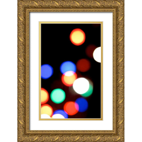 Bokeh Colors III Gold Ornate Wood Framed Art Print with Double Matting by Burkhart, Monika