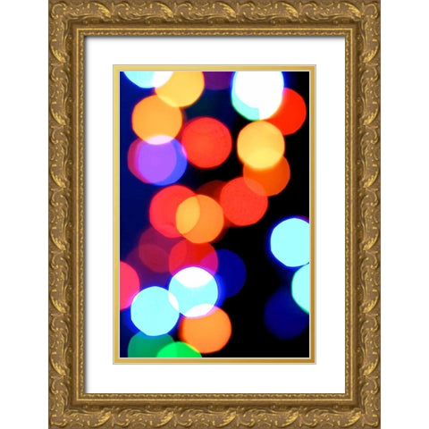 Bokeh Colors V Gold Ornate Wood Framed Art Print with Double Matting by Burkhart, Monika