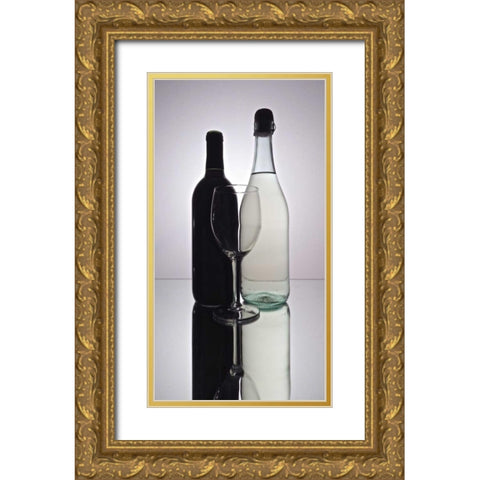 Wine Reflections II Gold Ornate Wood Framed Art Print with Double Matting by Burkhart, Monika