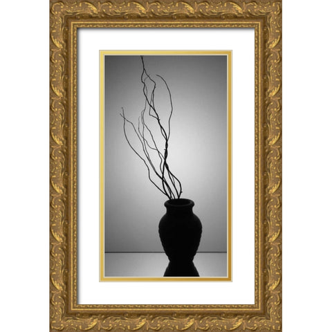 Still Life Silhouette II Gold Ornate Wood Framed Art Print with Double Matting by Burkhart, Monika