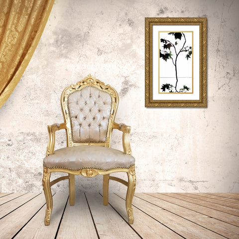 Maple Branch V Gold Ornate Wood Framed Art Print with Double Matting by Burkhart, Monika