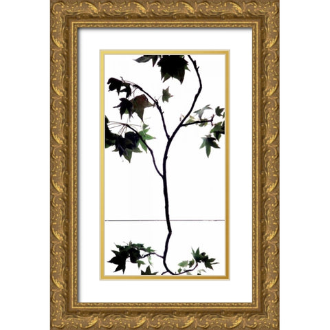 Maple Branch V Gold Ornate Wood Framed Art Print with Double Matting by Burkhart, Monika
