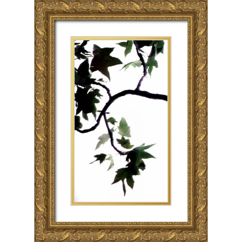 Maple Branch VI Gold Ornate Wood Framed Art Print with Double Matting by Burkhart, Monika