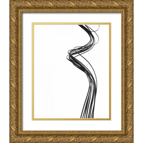 Swirls I Gold Ornate Wood Framed Art Print with Double Matting by Burkhart, Monika