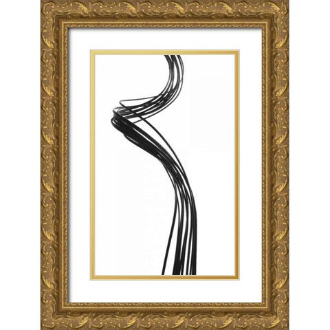 Swirls IV Gold Ornate Wood Framed Art Print with Double Matting by Burkhart, Monika