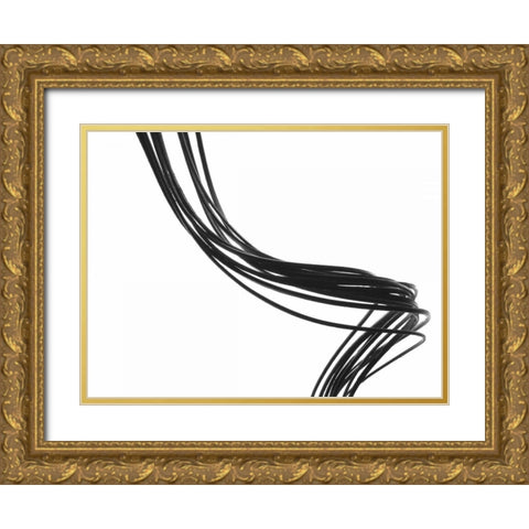 Swirls VI Gold Ornate Wood Framed Art Print with Double Matting by Burkhart, Monika