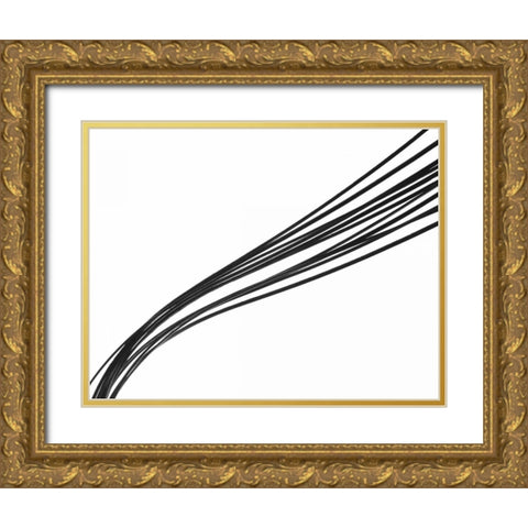 Swoop I Gold Ornate Wood Framed Art Print with Double Matting by Burkhart, Monika