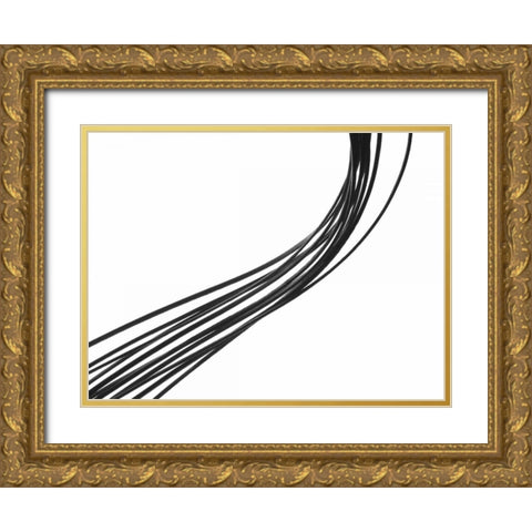 Swoop II Gold Ornate Wood Framed Art Print with Double Matting by Burkhart, Monika