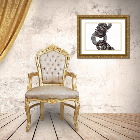 Intertwined V Gold Ornate Wood Framed Art Print with Double Matting by Burkhart, Monika