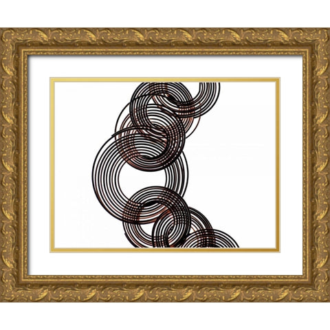 Intertwined V Gold Ornate Wood Framed Art Print with Double Matting by Burkhart, Monika