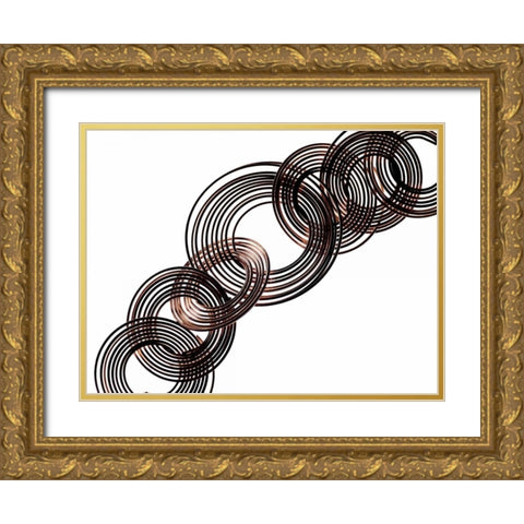 Intertwined VII Gold Ornate Wood Framed Art Print with Double Matting by Burkhart, Monika