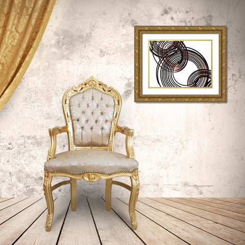 Intertwined IX Gold Ornate Wood Framed Art Print with Double Matting by Burkhart, Monika
