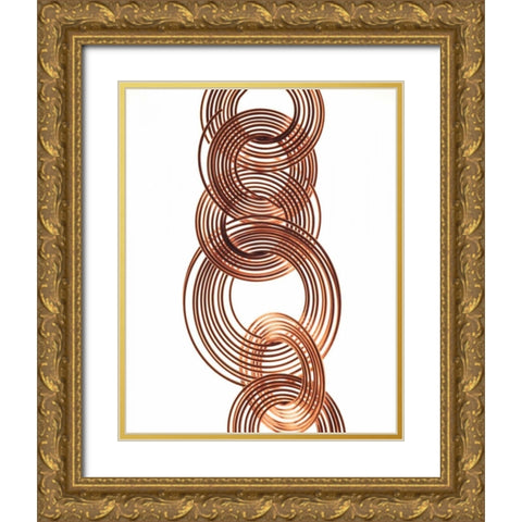 Intertwined Gold I Gold Ornate Wood Framed Art Print with Double Matting by Burkhart, Monika