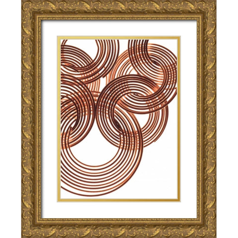 Intertwined Gold II Gold Ornate Wood Framed Art Print with Double Matting by Burkhart, Monika