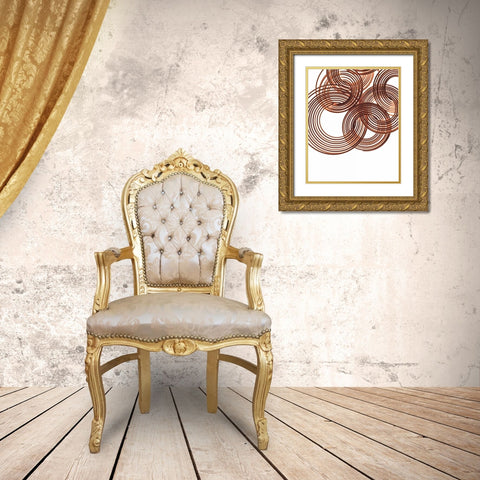 Intertwined Gold III Gold Ornate Wood Framed Art Print with Double Matting by Burkhart, Monika