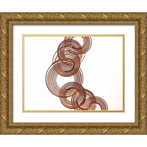Intertwined Gold V Gold Ornate Wood Framed Art Print with Double Matting by Burkhart, Monika