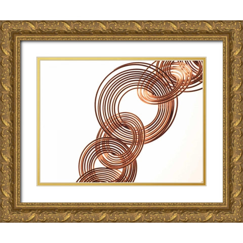 Intertwined Gold VI Gold Ornate Wood Framed Art Print with Double Matting by Burkhart, Monika