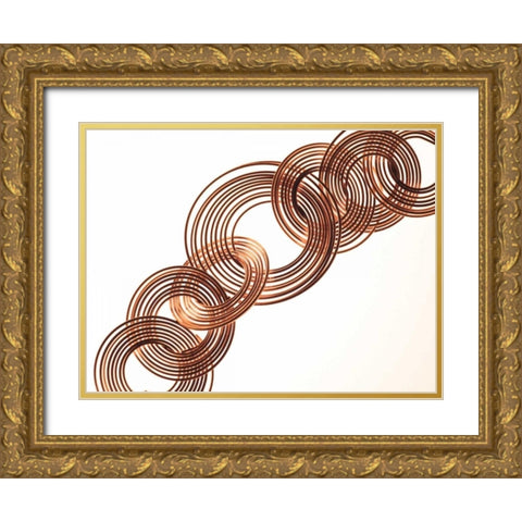 Intertwined Gold VII Gold Ornate Wood Framed Art Print with Double Matting by Burkhart, Monika