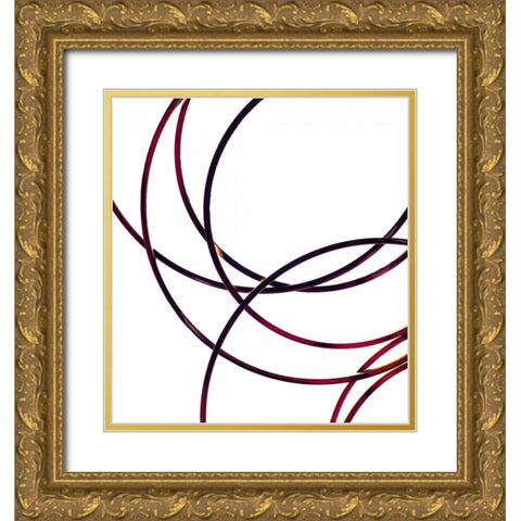 Linked III Gold Ornate Wood Framed Art Print with Double Matting by Burkhart, Monika