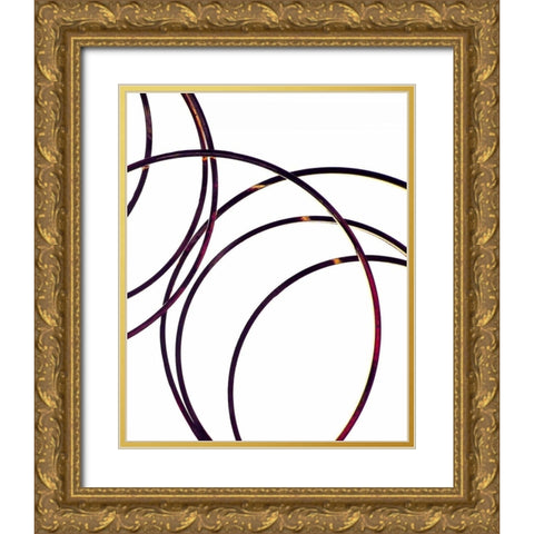 Linked IV Gold Ornate Wood Framed Art Print with Double Matting by Burkhart, Monika