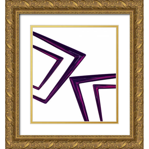 Geometric III Gold Ornate Wood Framed Art Print with Double Matting by Burkhart, Monika