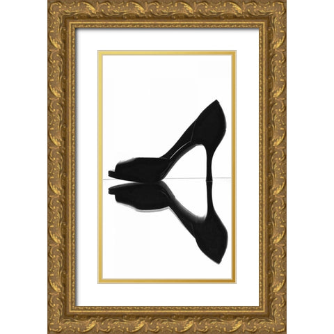 High Heels Reflection II Gold Ornate Wood Framed Art Print with Double Matting by Burkhart, Monika
