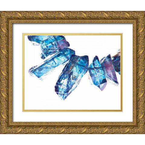 Blue I Gold Ornate Wood Framed Art Print with Double Matting by Burkhart, Monika