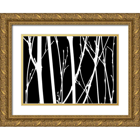 Reverse Silhouette II Gold Ornate Wood Framed Art Print with Double Matting by Burkhart, Monika