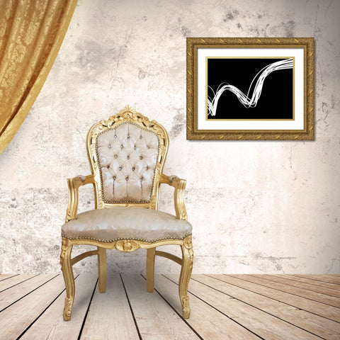 Swirls Reverse I Gold Ornate Wood Framed Art Print with Double Matting by Burkhart, Monika