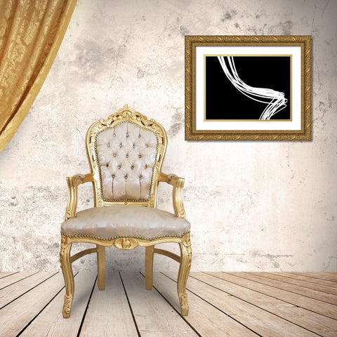 Swirls Reverse II Gold Ornate Wood Framed Art Print with Double Matting by Burkhart, Monika