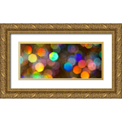 Glitter Bokeh II Gold Ornate Wood Framed Art Print with Double Matting by Burkhart, Monika
