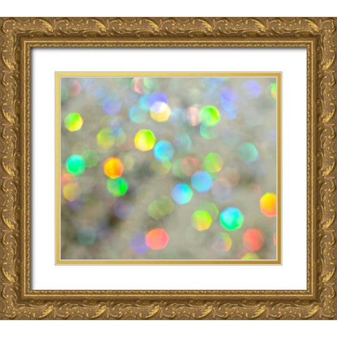 Glitter Bokeh Gold Ornate Wood Framed Art Print with Double Matting by Burkhart, Monika