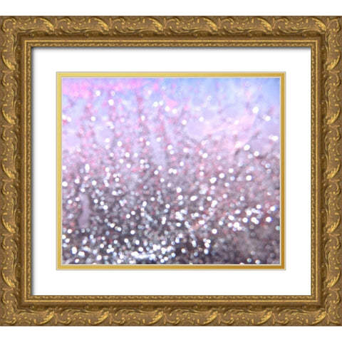 Pink Glitter Gold Ornate Wood Framed Art Print with Double Matting by Burkhart, Monika